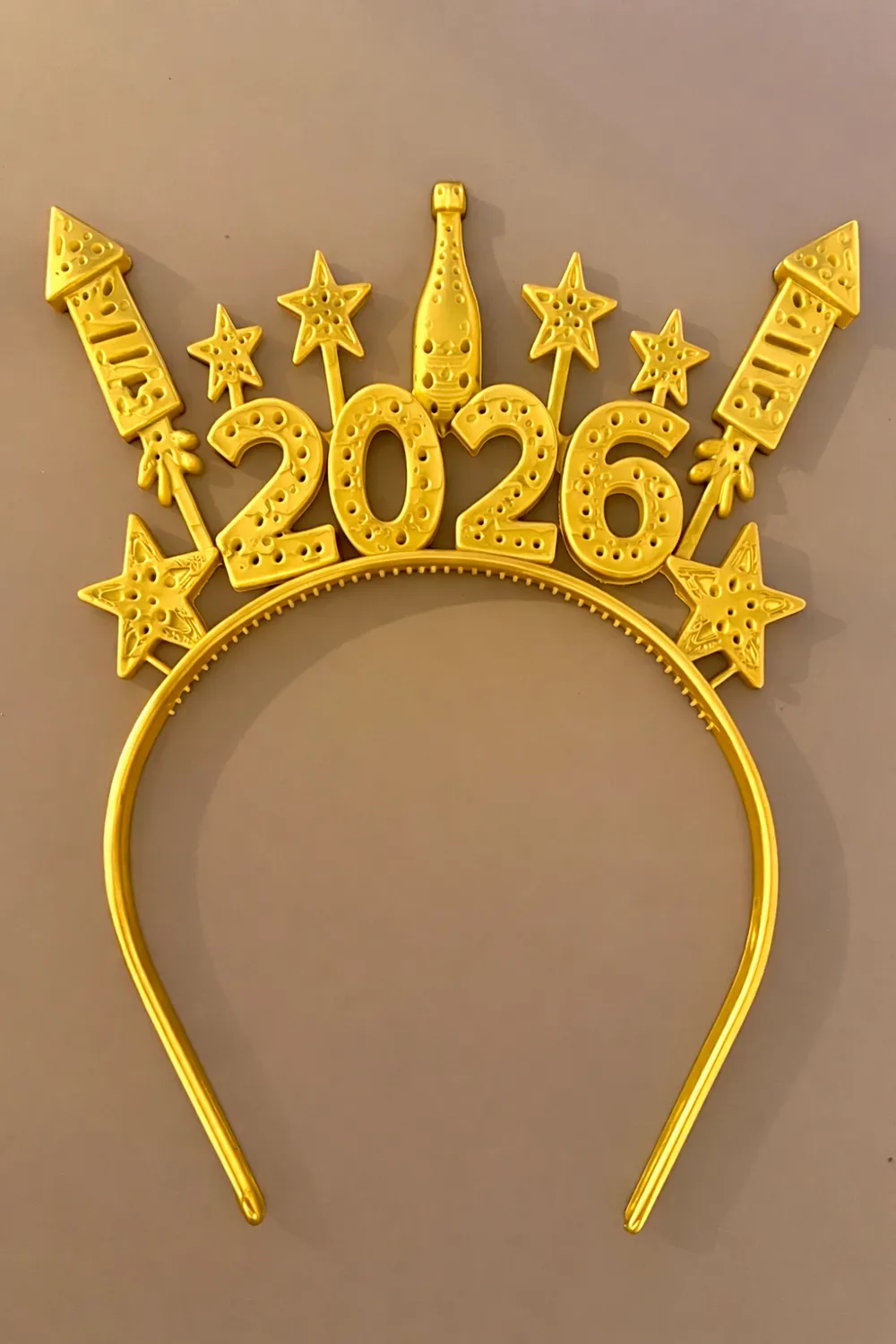 Diadema Brillante De Año Nuevo 2026 – Accesorio De Fiesta Con Estrellas 3D Y Purpurina Dorada Y Plateada, Regalo Para Celebraciones