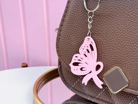Llavero: Chaveiro Outubro Rosa -Logo Outubro Rosa Borboleta — referencia de MakerWorld
