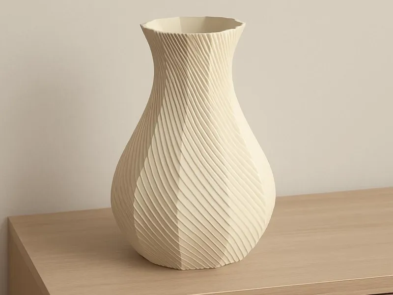 Vaso ottagonale spiralato, moderno decorativo