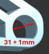 31mm dowel - 0.2mm layer, 6 walls, 25% infill