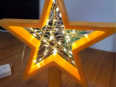 Star Tree Topper with fairy string lights