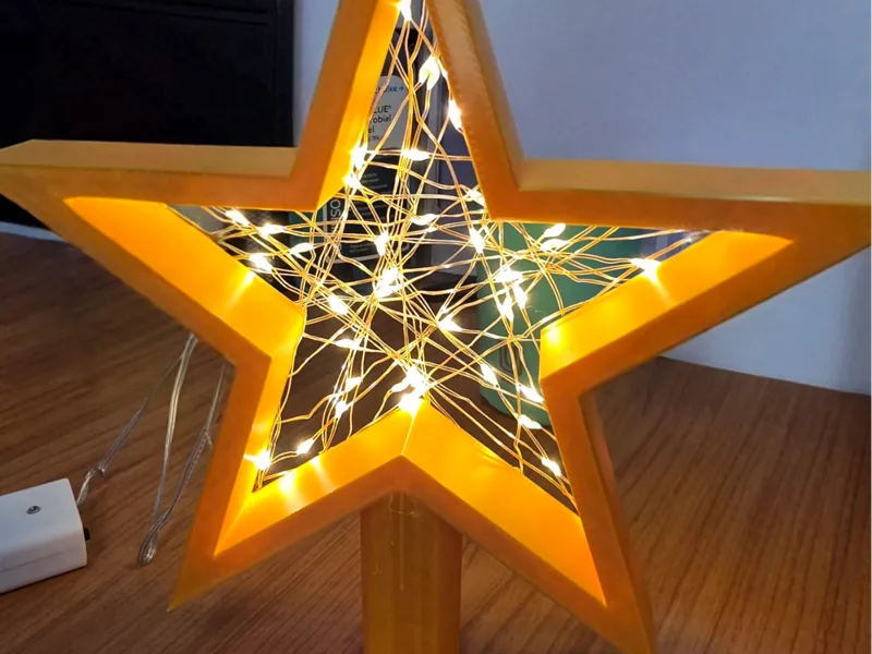 Star Tree Topper with fairy string lights