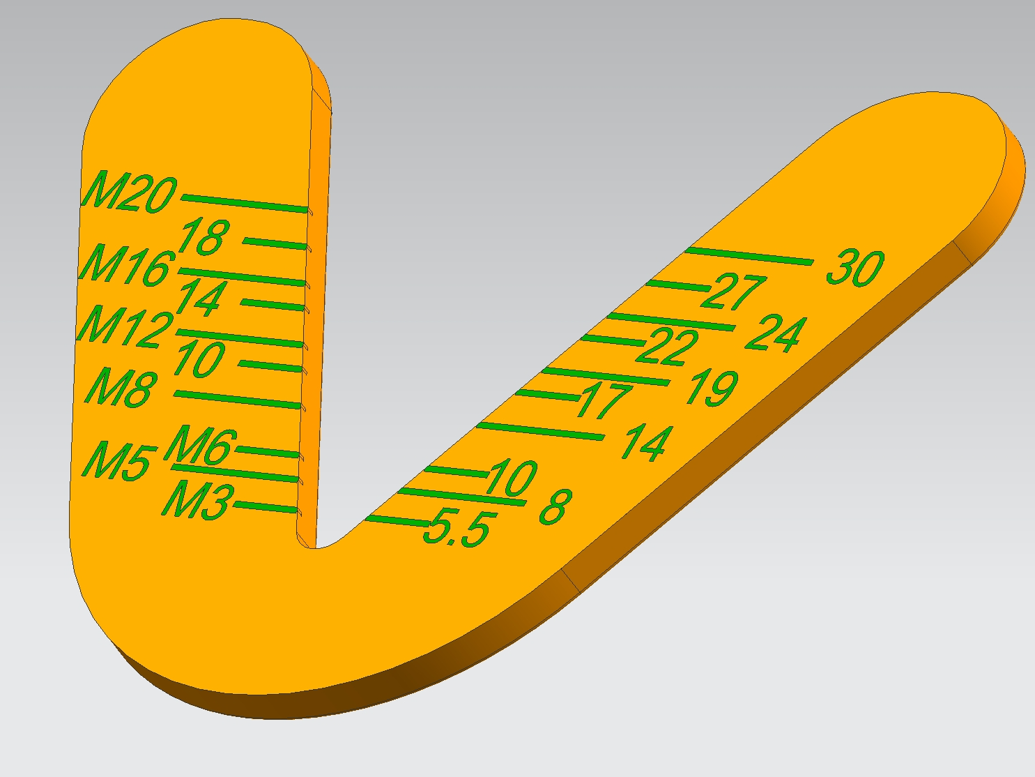Miniatura 2 do modelo 3D M3-M20螺丝量规