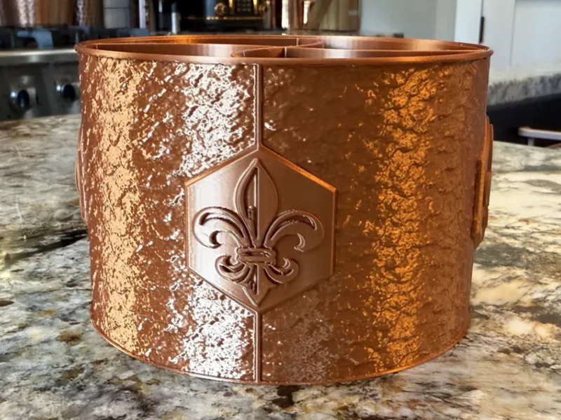 Hammered Copper Silverware/Pen/Marker/Brush Caddy