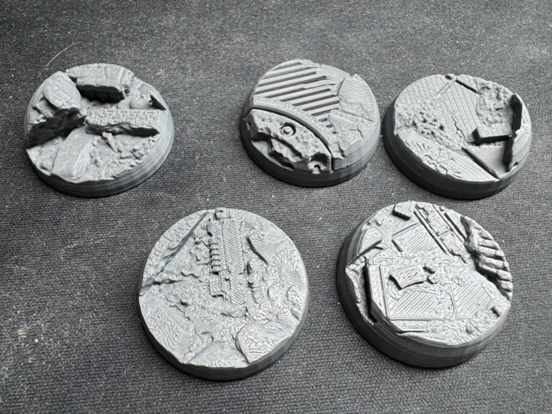 32mm tabletop base with terrain features - set 2