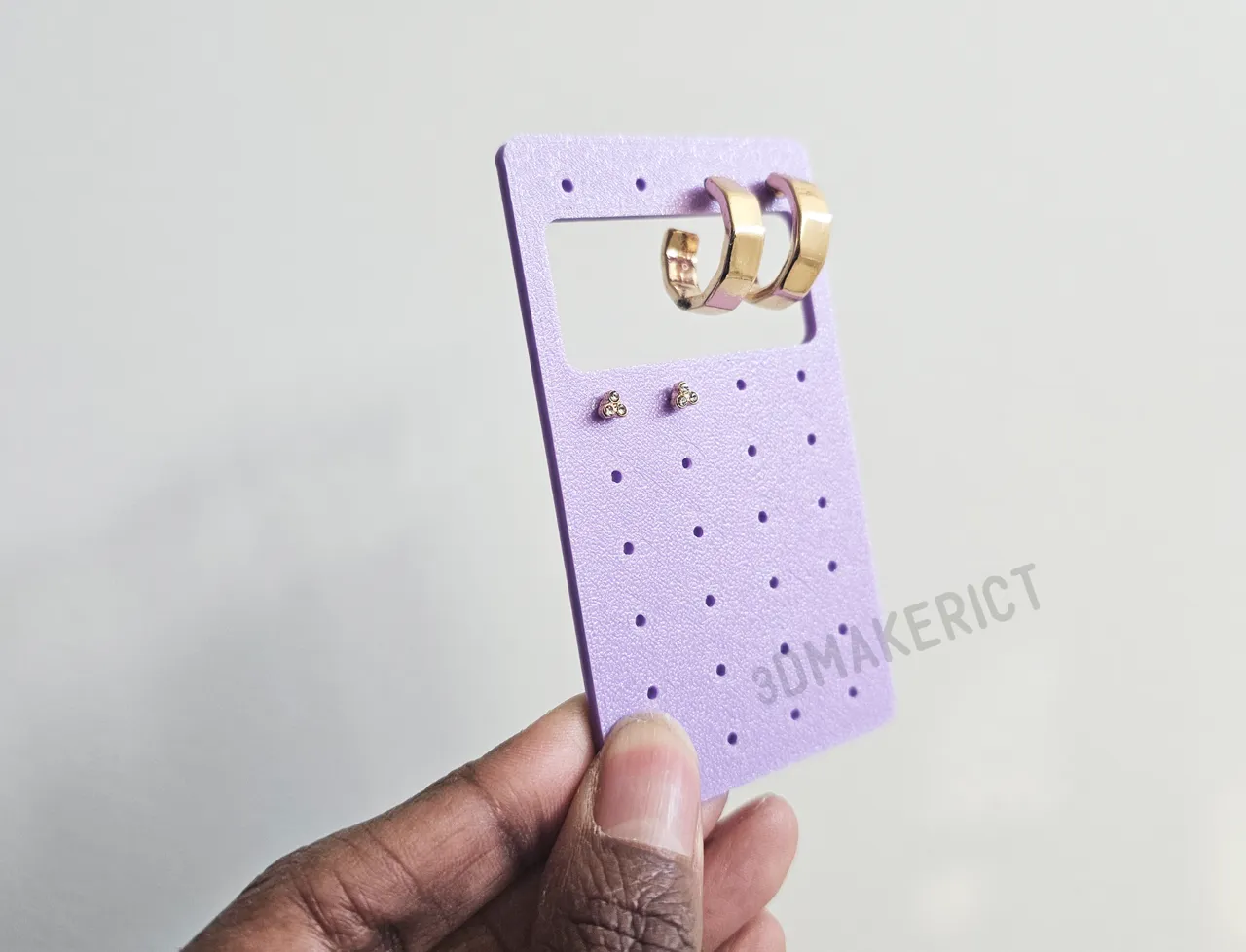 Travel Earring Holder - Hoop Cutout - 28 Holes view 2