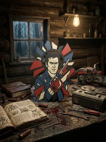 Cuadro decorativo en 3D: Ash Williams Stained Glass Wall Art — vista de referencia 2