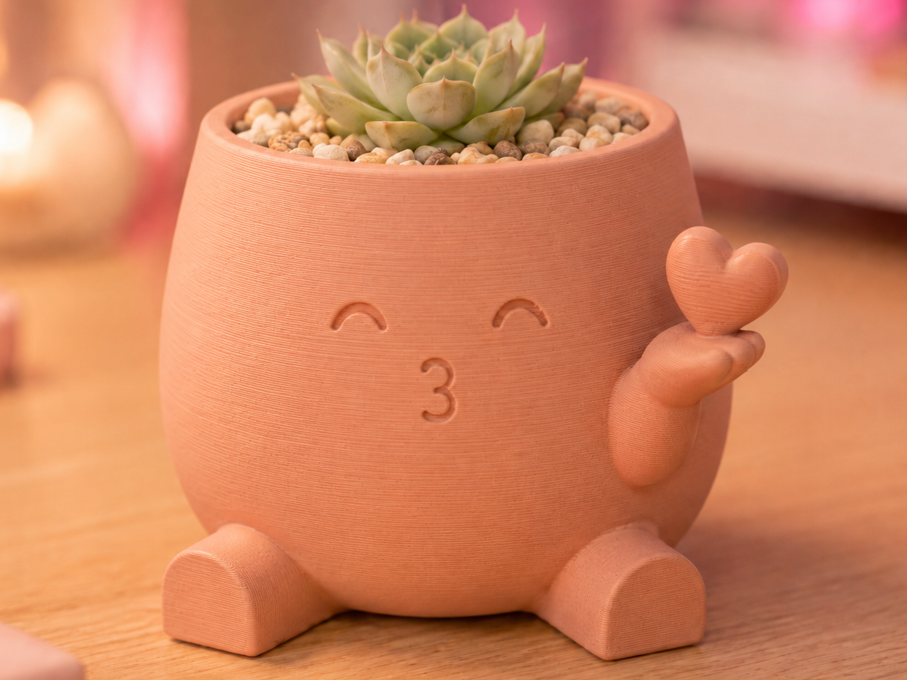 Heart Kiss Planter - Cute Kawaii Decor