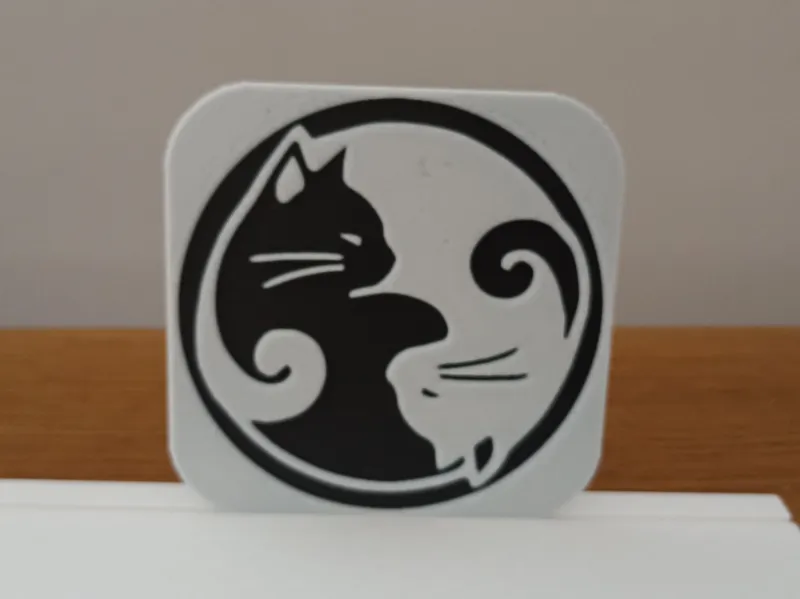Dessous de verre 2 chats ensemble hueforge