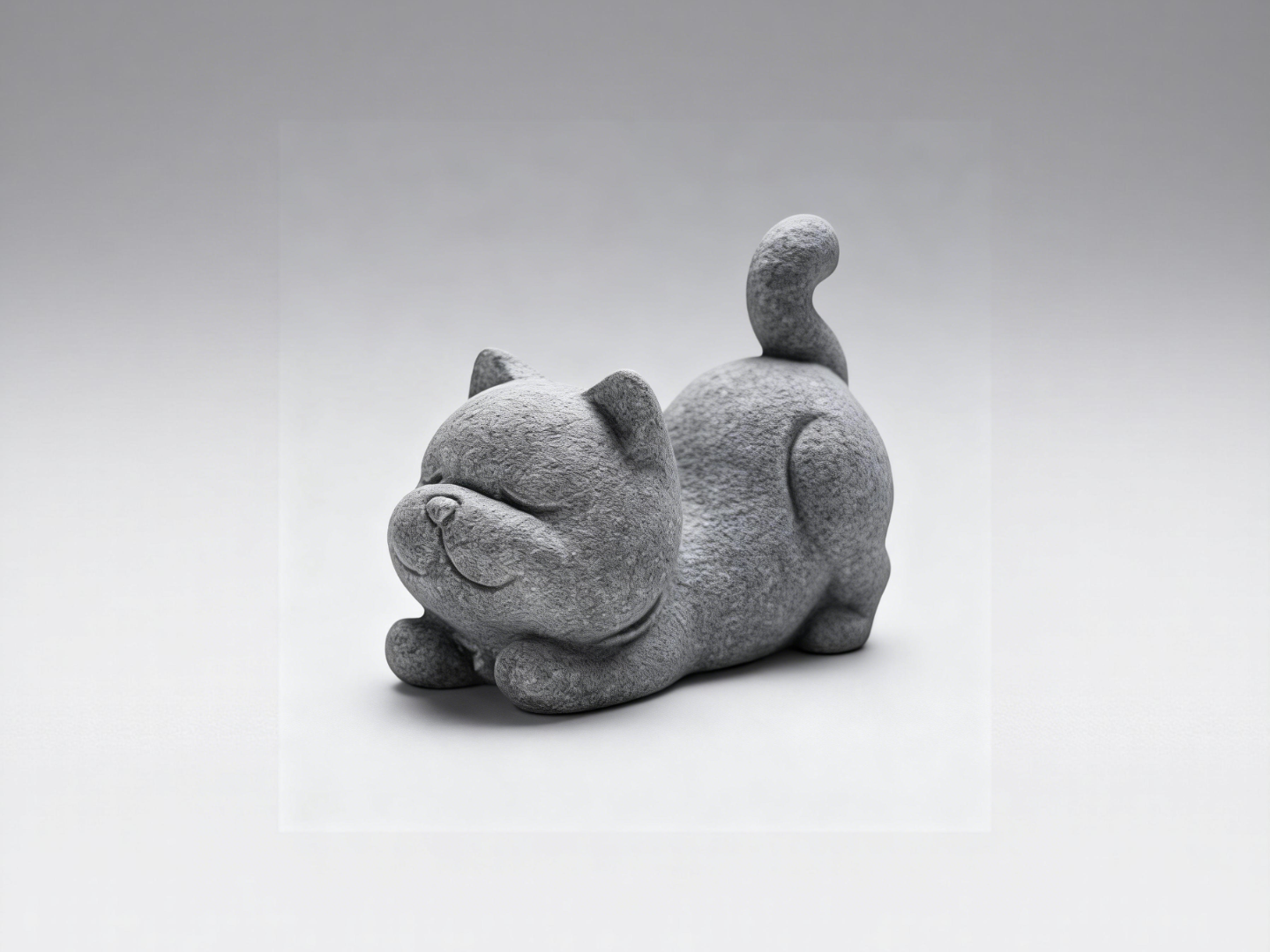 伸懒腰的小猫咪-可爱小猫家居桌面动物摆件鱼缸盆栽景观造景装饰可养茶宠