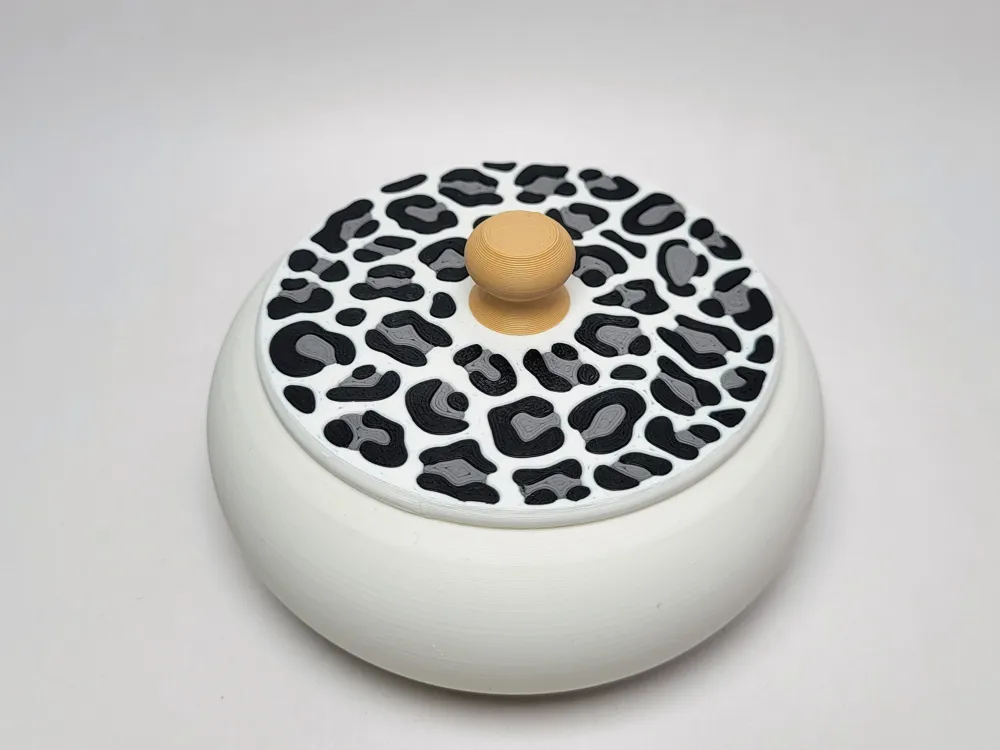 Leopard Pattern Lid for my stackable Jewelry Boxes - Free 3D Print ...