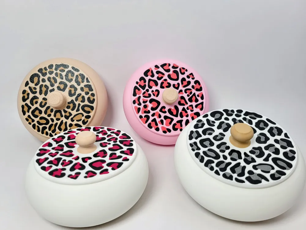 Pattern Box Lids Leopard Pattern Lid for my stackable Jewelry Boxes - Free 3D Print ...