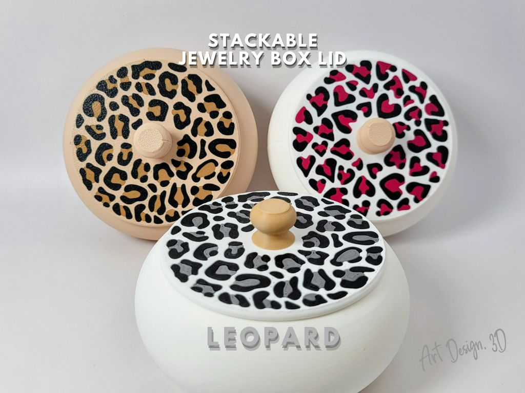 Leopard Pattern Lid for my stackable Jewelry Boxes