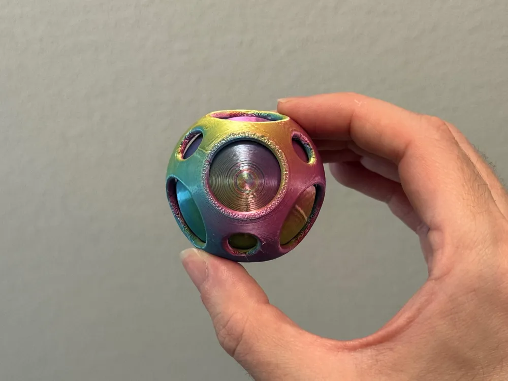Spinning Sphere Inside Sphere Fidget Toy - Free 3D Print Model - MakerWorld