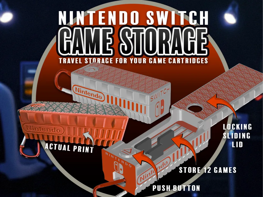 Nintendo Game Case Layout Nintendo Switch Games Storage Case by AskNinjaTom MakerWorld: Download ...