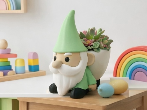 Gnome Planter with Drainage Hole (2 Versions)