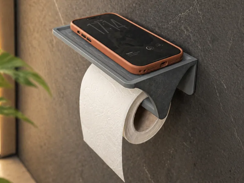 Toilet Roll Holder with SmartPhone Dock