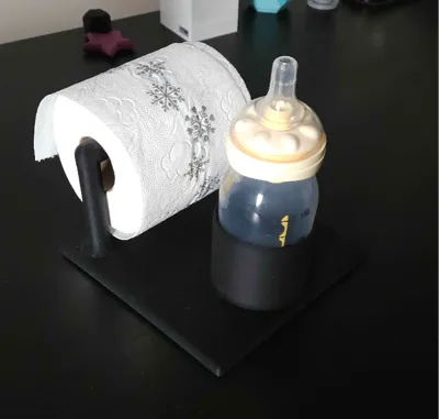 Baby bottle and toilet paper holder