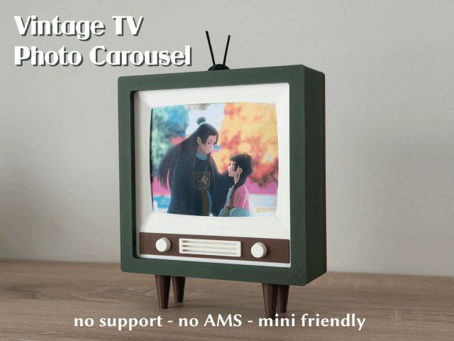 Vintage TV Photo Carousel — No AMS | Mini friendly