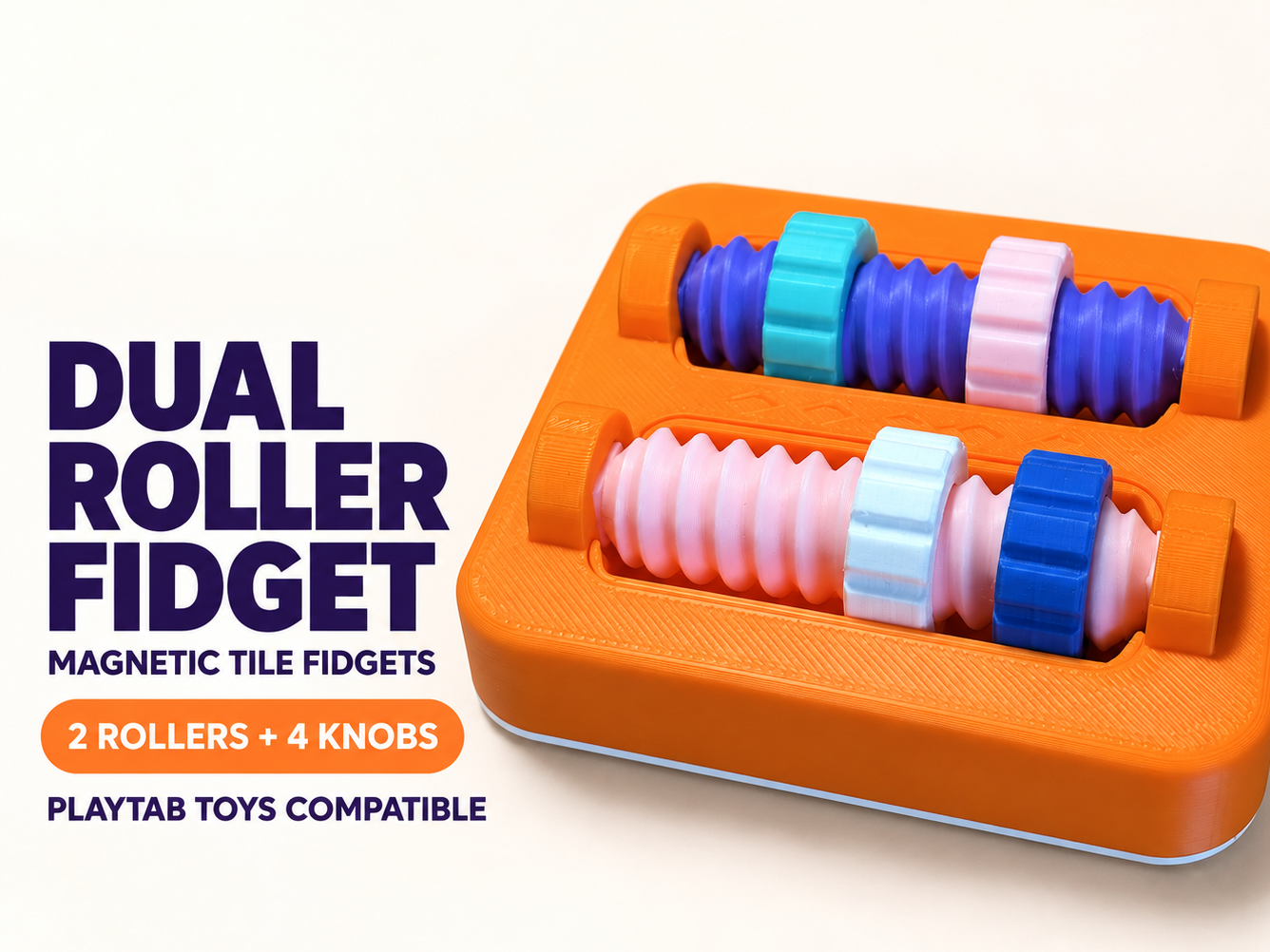 Dual Roller Fidget – Magnetic Tile 3D model