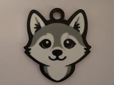 Cute Husky Keyring