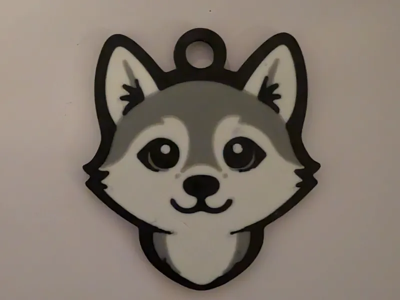 Cute Husky Keyring