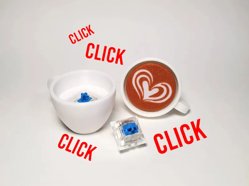 Latte with Heart Art Fidget Clicker