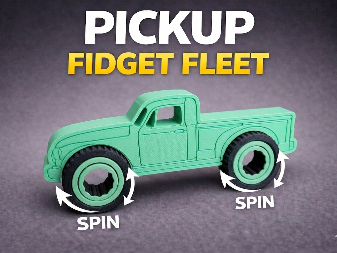 Fidget Fleet Classic Pickup  - Print place wheels
