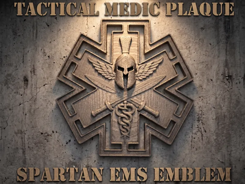 Tactical Medic Plaque - Spartan EMS Emblem