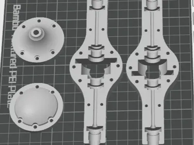 RC Truck Axle (Heavy Duty) + Hubs