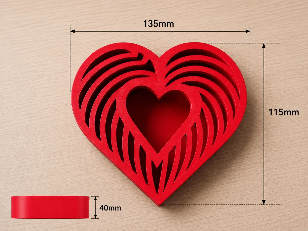 Modern Heart Box / Gift Box - Free 3D Print Model - MakerWorld
