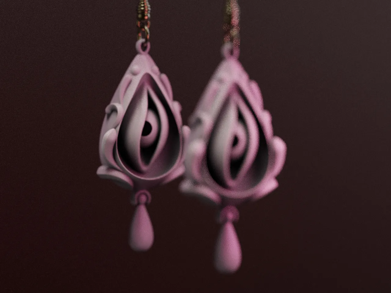 Victorian Style Dangling Earrings - Visionary view 4