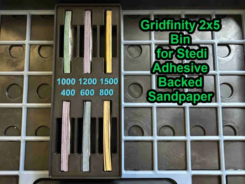 Gridfinity 2x5x4U Bin for Stedi Adhesive Sandpaper