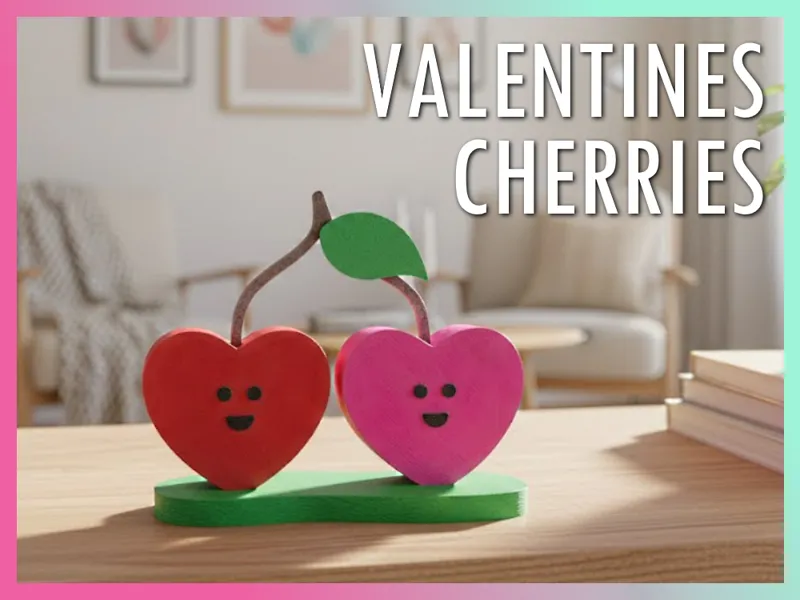 Valentinstag Herz-Kirschen-Duo
