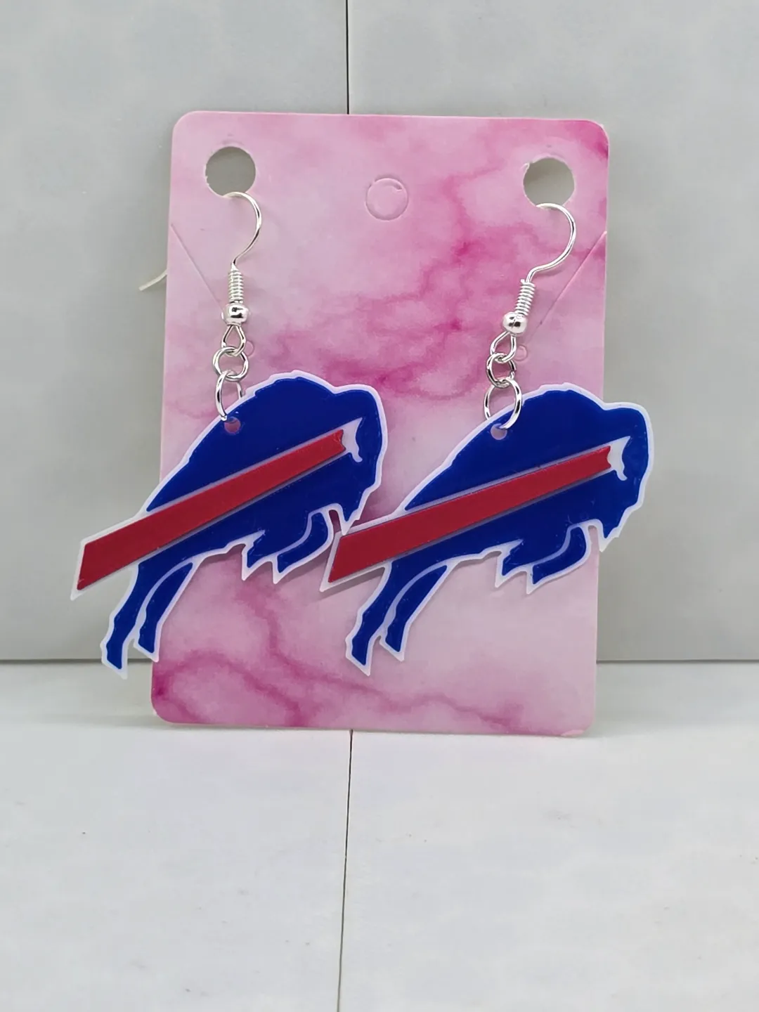 Buffalo Bills and Allen Jersey Earrings view 4