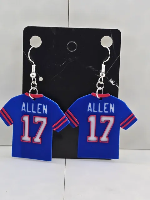 Buffalo Bills and Allen Jersey Earrings view 3