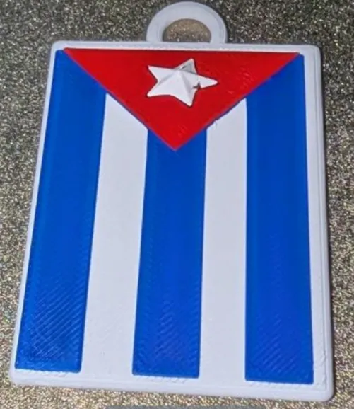 Cuban Flag Keychain 