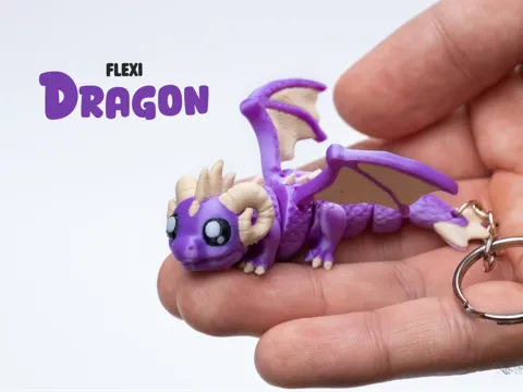 Llavero: Flexi Dragon - Keychain — referencia de MakerWorld