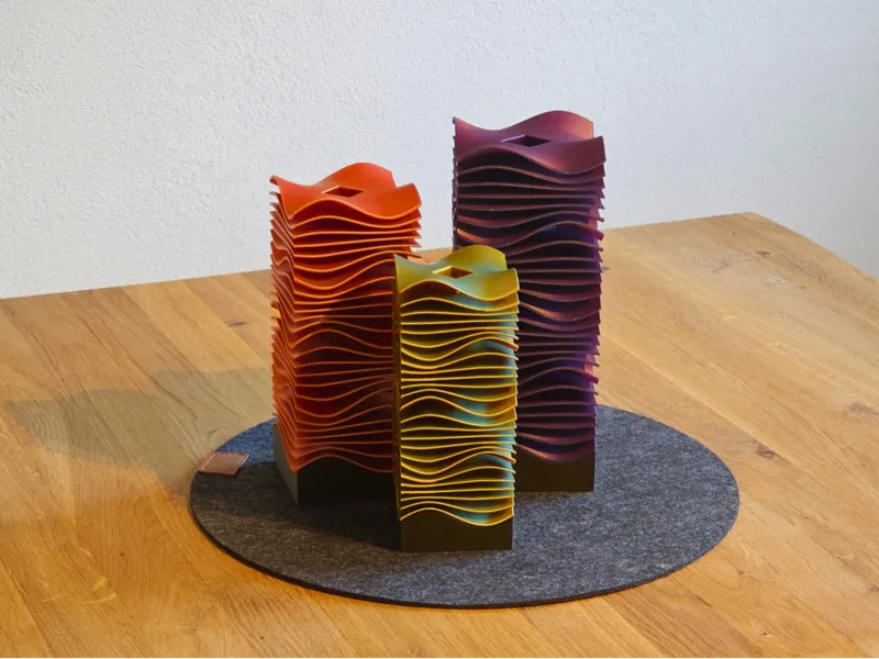 Wavy Layered Tower Vase
