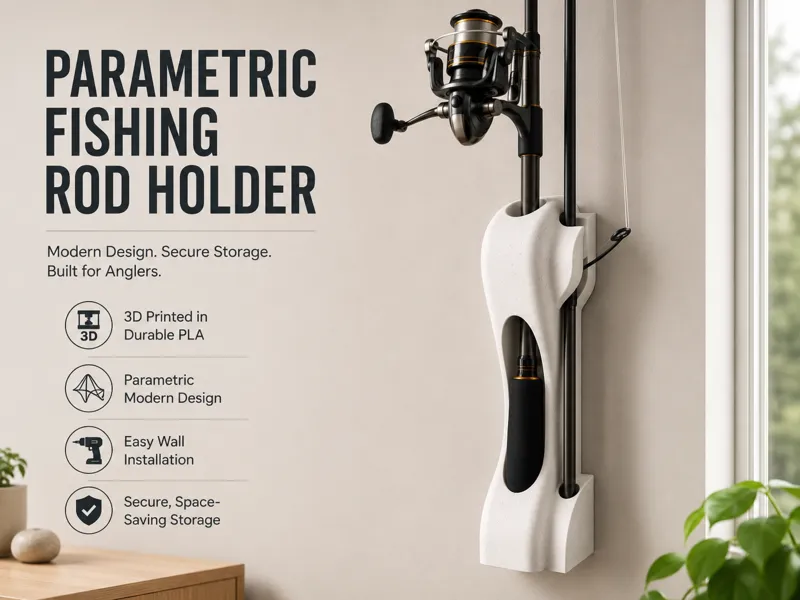 Parametric Wallmounted Fish Rod Holder 