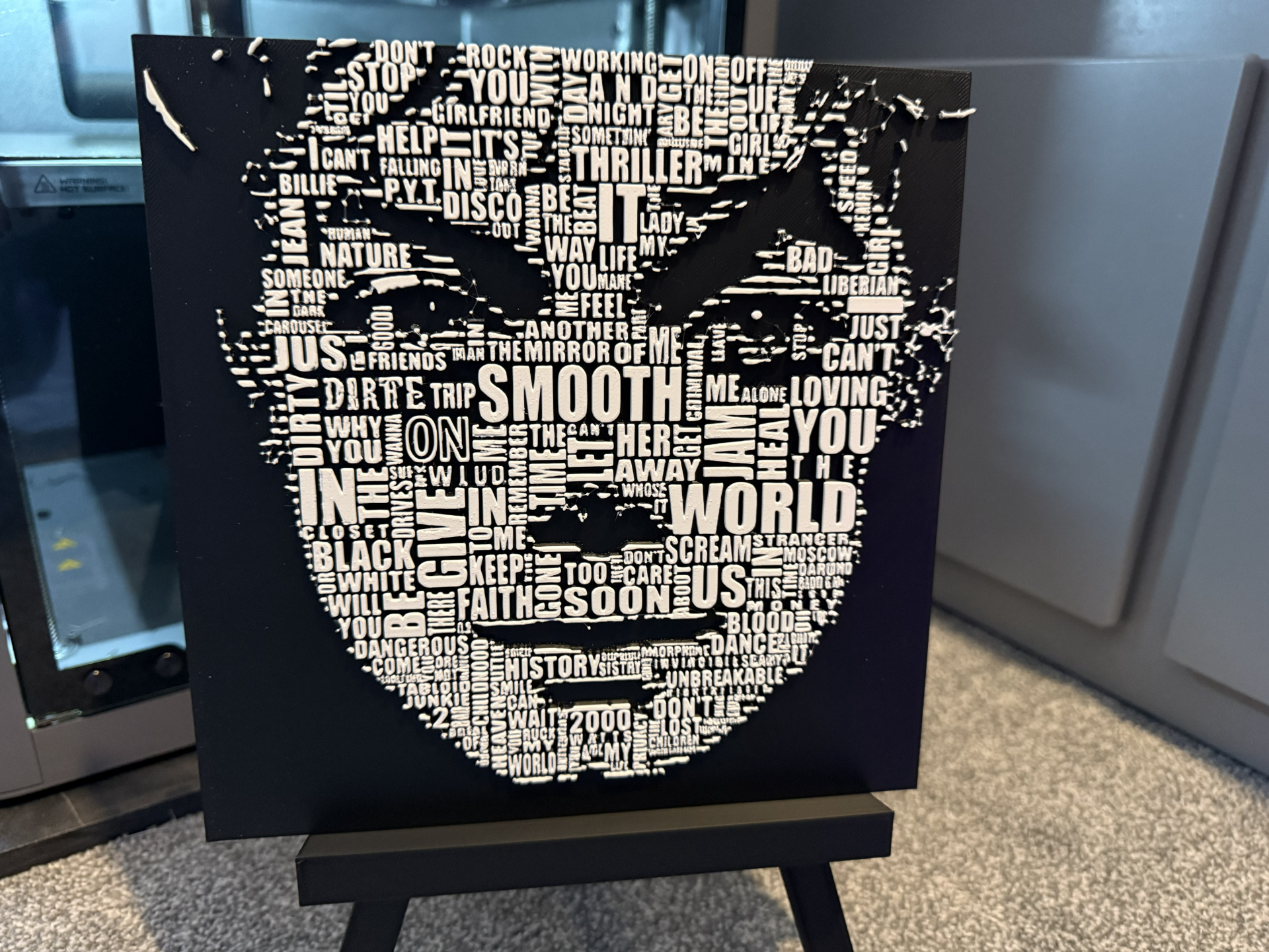 Michael Jackson Typo Portrait Legacy in Lyrics