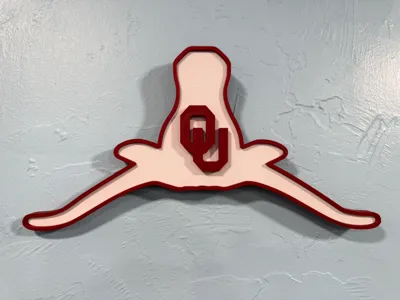OU HORNS DOWN DESK OR WALL ART