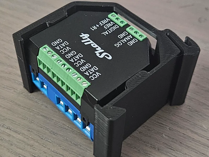 DIN rail holder for Shelly Plus with Add-on