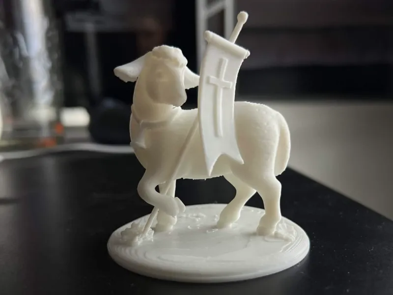 Easter lamb with a cross