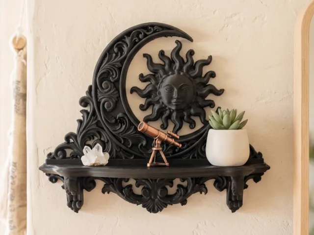 Sun and Moon Celestial Baroque Shelf