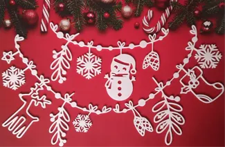 Christmas Garlands - Snowman, Reindeer, Snowflakes