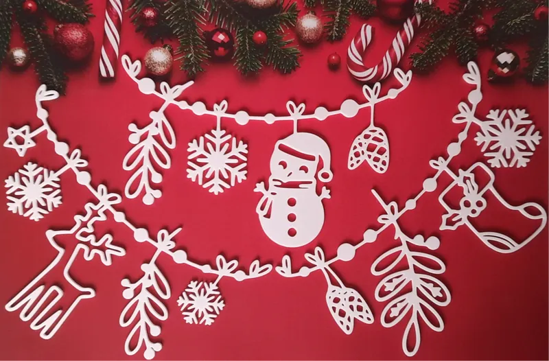 Christmas Garlands - Snowman, Reindeer, Snowflakes