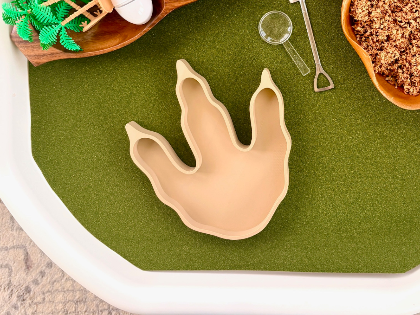 Dino Footprint Sensory Play Tray