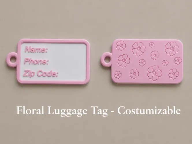 Floral Luggage Tag - Costumizable