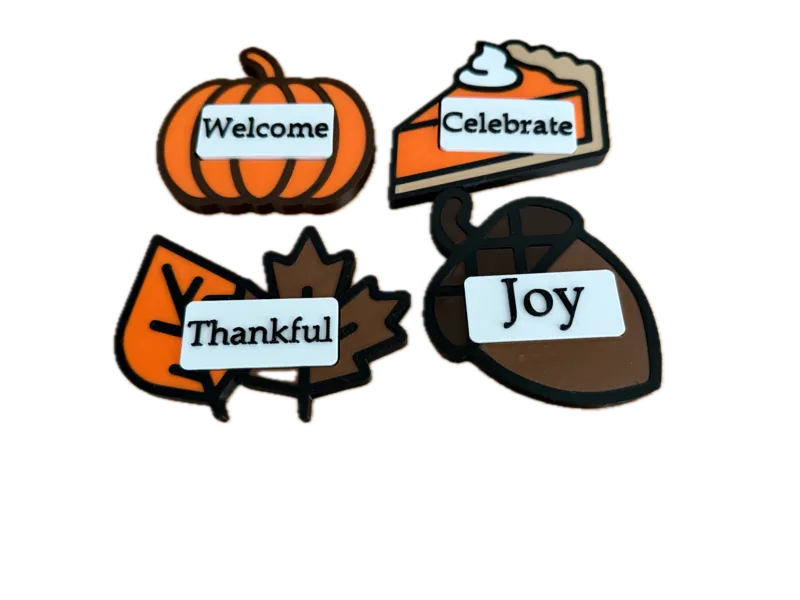Pumpkin and Acorn Name Tag Place Settings